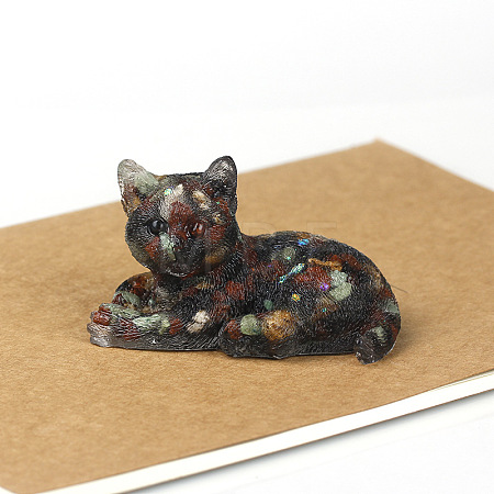 Natural Gemstone Cat Display Decorations WG85528-06-1