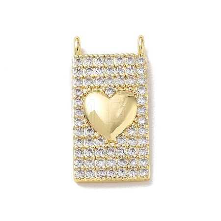 Valentine's Day Brass Micro Pave Clear Cubic Zirconia Pendants KK-L268-026G-04-1