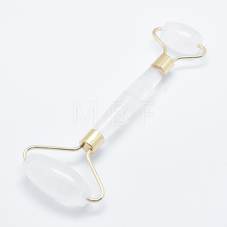 Natural Quartz Crystal Brass Face Massager MRMJ-G008-22G-1