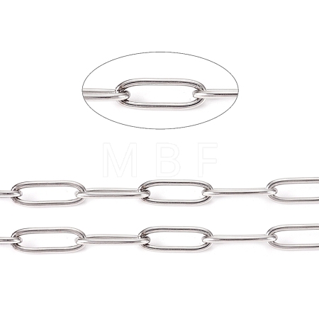 Tarnish Resistant 304 Stainless Steel Paperclip Chains CHS-L022-02B-1
