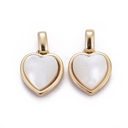 Natural White Shell Mother of Pearl Shell Pendants BSHE-F011-04A-G-1