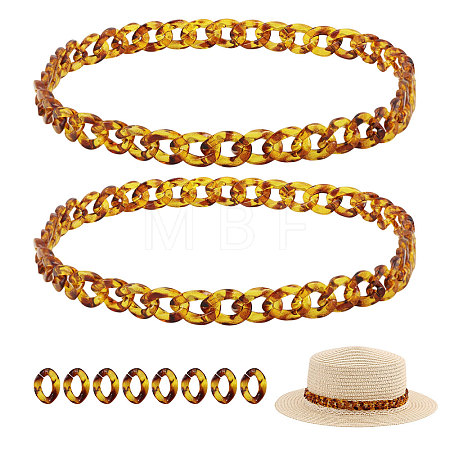 2Pcs Acrylic Link Cap Chain HJEW-CO00005-1