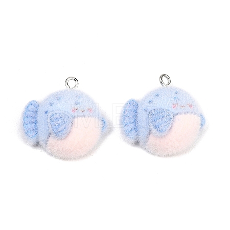 Flocking Opaque Resin Pendants RESI-P053-03A-P-1