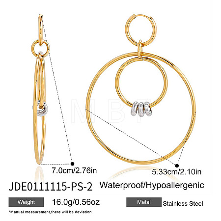 304 Stainless Steel Hoop Dangle Earrings WG8FBF3-02-1