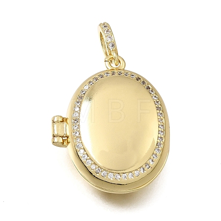 Brass Micro Pave Clear Cubic Zirconia Diffuser Locket Pendants KK-A303-28D-G-1