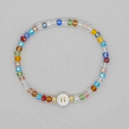 Handmade Bohemian Colorful Faceted Rondelle Glass Beaded Stretch Bracelets UI5654-8-1