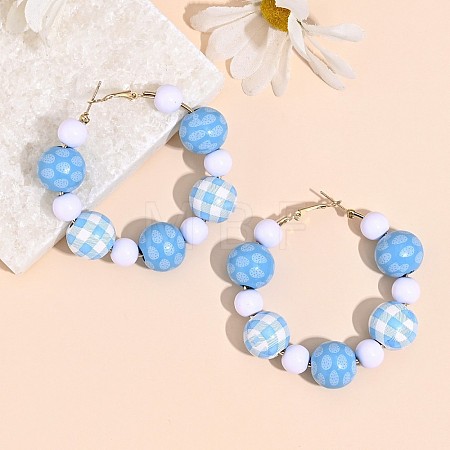 Printed Wood and Iron Beaded Bracelets for Women FS-WG2F9F5-02-1