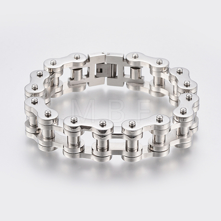 Tarnish Resistant Men's 201 Stainless Steel Bracelets BJEW-H569-15MM-A-1