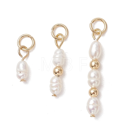 3Pcs 3 Styles Natural Cultured Freshwater Pearl Pendants PALLOY-JF05069-1