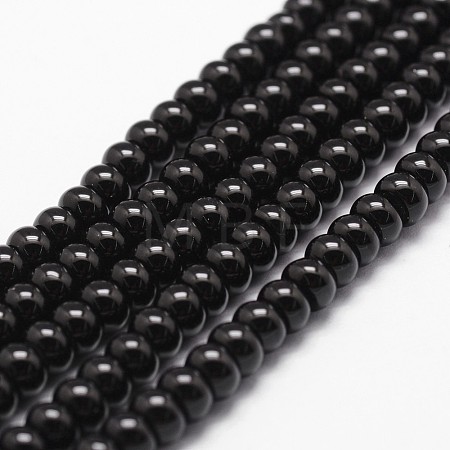 Natural Black Onyx Beads Strands G-P161-19-6x3mm-1