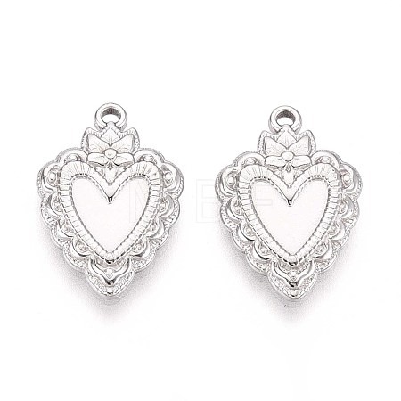 304 Stainless Steel Pendant Cabochon Settings STAS-T067-03P-1