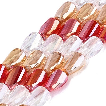 Electroplate Transparent Glass Beads Strands EGLA-N022-10A-C01-1