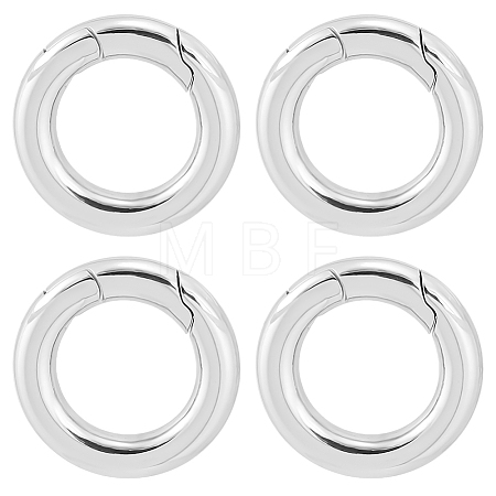 4Pcs Smooth 304 Stainless Steel Spring Gate Rings STAS-HY0002-15-1