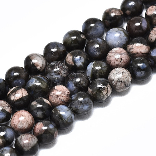 Natural Llanite Beads Strands G-R485-12-6mm-1