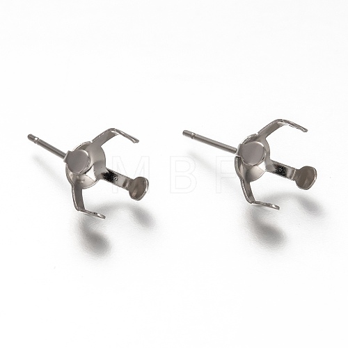 304 Stainless Steel Stud Earring Settings STAS-H130-18B-P-1