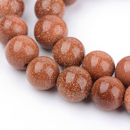 Synthetic Goldstone Beads Strands X-G-Q462-8mm-27-1