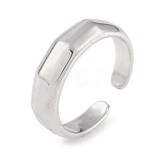 304 Stainless Steel Open Cuff Ring for Women RJEW-C099-01P-1