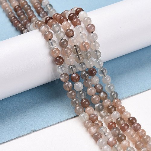 Grade AA Natural Multi-Moonstone Bead Strands G-M296-01-4mm-1