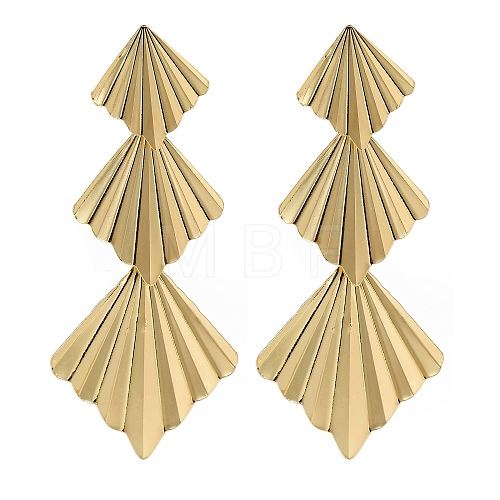 Alloy Rhombus Stud Earrings for Women EJEW-U028-02G-1