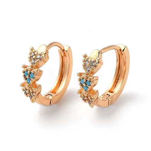 Brass Hoop Earrings with Rhinestone EJEW-K256-61KCG-1