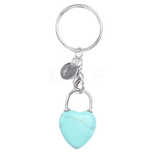 Synthetic Turquoise Keychain PW-WGCB953-02-1