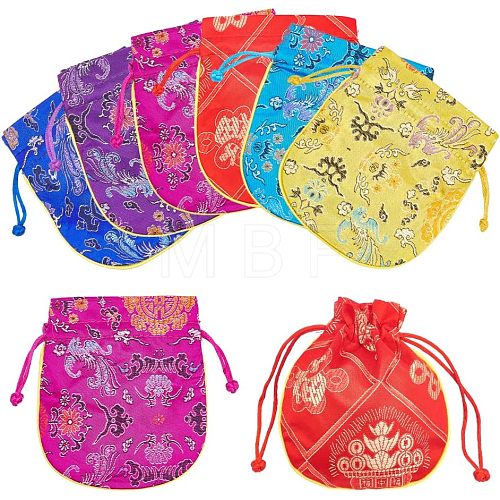 12Pcs 6 Colors Silk Packing Pouches ABAG-HY0001-03-1