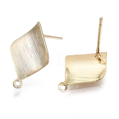 Brass Stud Earring Findings KK-T056-28G-NF-1