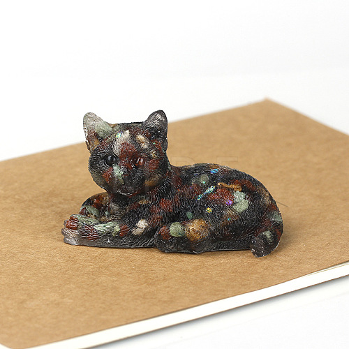 Natural Gemstone Cat Display Decorations WG85528-06-1