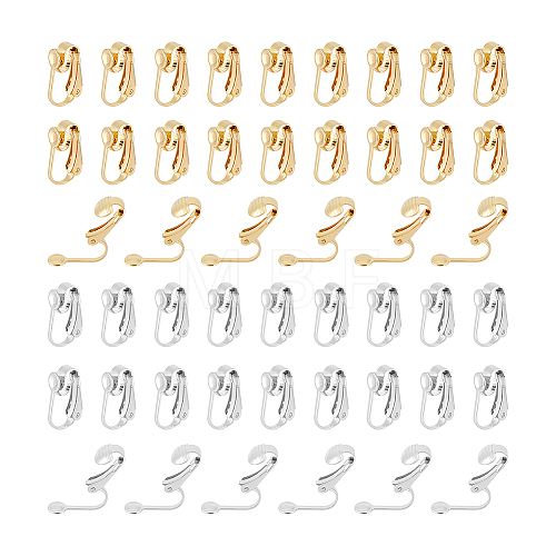 Unicraftale 60Pcs 2 Colors 304 Stainless Steel Clip-on Earring Findings STAS-UN0055-91-1