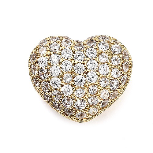 Brass Micro Pave Cubic Zirconia Beads KK-L229-076B-G-1