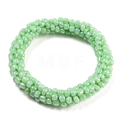 Crochet Glass Beads Braided Stretch Bracelet BJEW-K232-01H-1