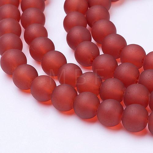 Transparent Glass Bead Strands GLAA-S031-8mm-06-1