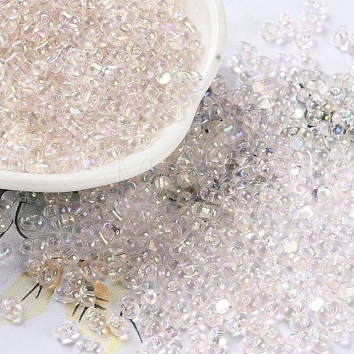 AB Color Plated Glass Seed Beads SEED-L011-06B-03-1