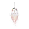 Iron Woven Web/Net with Feather Pendant Decorations LS-AJEW-B017-24-1