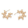 Brass Earring for Women EJEW-P268-01G-2