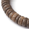 Natural Coconut Rondelle Beaded Stretch Bracelets BJEW-JB10250-01-4