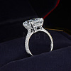 Brass Crystal Rhinestone Finger Rings for Women WGCDF56-04-3