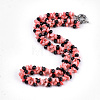 Synthetic Coral Beaded Necklaces NJEW-S414-36-1