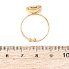304 Stainless Steel with Glass Cuff Rings for Women RJEW-K309-41D-6