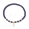 2Pcs Natural Lapis Lazuli Beads Stretch Bracelets BJEW-JB13415-02-3