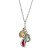 Stainless Steel and Glass Pendant Necklaces NJEW-JN04701-4