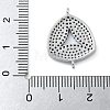 Rack Plating Brass Micro Pave Clear & Black Cubic Zirconia Triangle Connector Charms KK-A234-076P-3