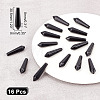 16Pcs Natural Obsidian Pointed Beads G-AR0004-88-2