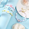 Polymer Clay Flower & Glass & Natural Trumpet Shell Beaded Bracelets for Women BJEW-JB14391-1