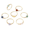Natural Gemstone Beads Finger Rings RJEW-JR01041-3