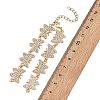 Alloy Crystal Rhinestone Butterfly Link Chain Bracelet Making AJEW-JB01647-4