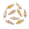 SHEGRACE Brass Pave Cubic Zirconia Trapezoid Connector Charms XGRQ2O349-444G-2