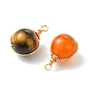 Natural Mixed Stone Copper Wire Wrapped Pendants PALLOY-JF05549-2