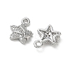 Brass Micro Pave Clear Cubic Zirconia Charms KK-P355-06P-2