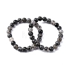 Natural Tourmaline Round Beaded Stretch Bracelets for Men Women BJEW-G743-01B-4